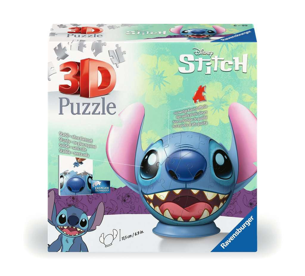 3D Puzzel 72 stukjes - Disney Stitch met oren