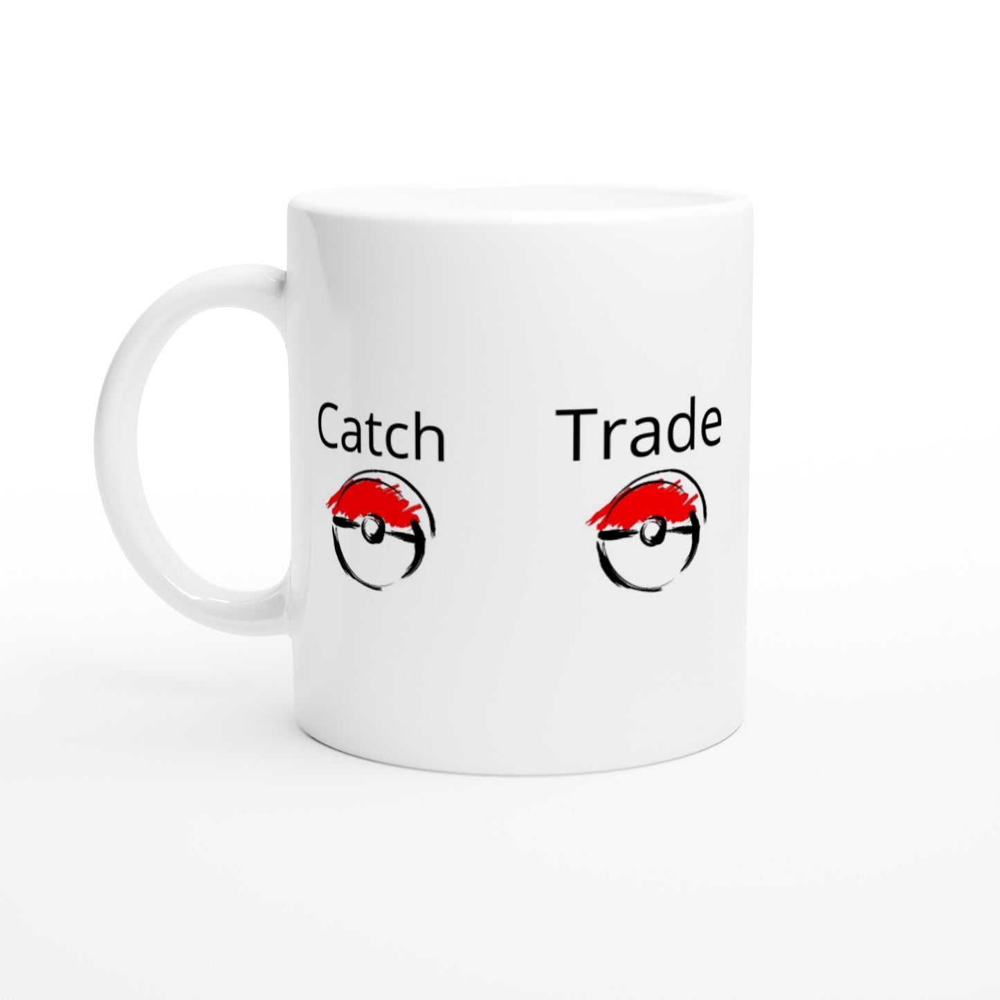 Catch Trade Battle Repeat Witte keramische mok