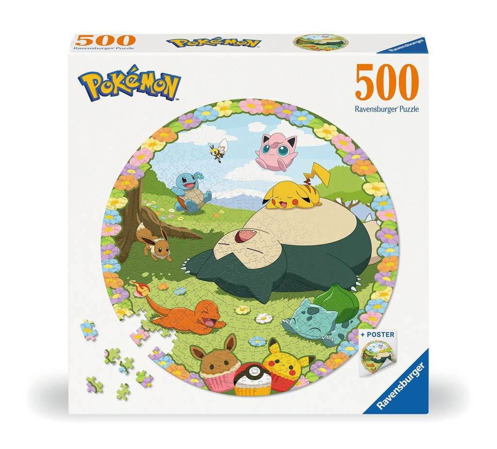 Ronde puzzel 500 stukjes - Pokémon