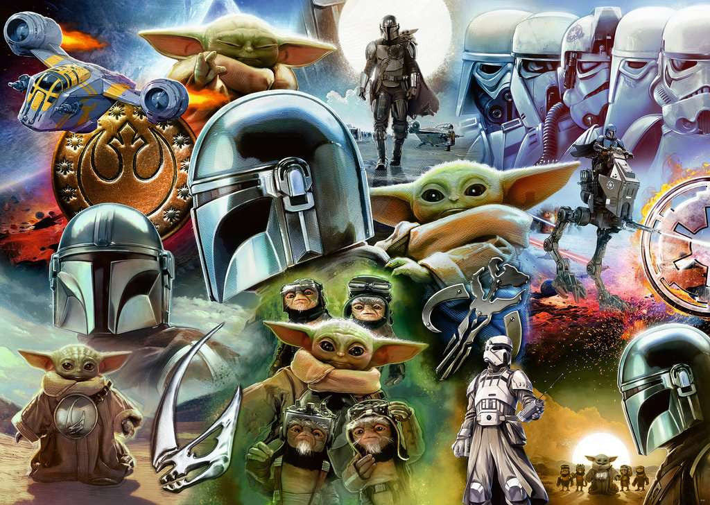 Puzzel 1000 stukjes - The Mandalorian en Grogu