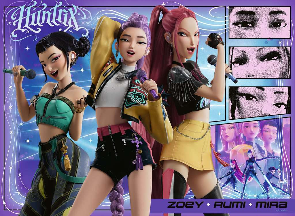 Kinderpuzzel 100 XXL stukjes - KPop Demon Hunters