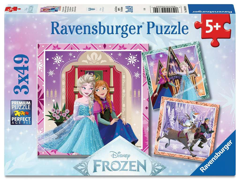 Kinderpuzzel 3x49 stukjes - Disney Frozen