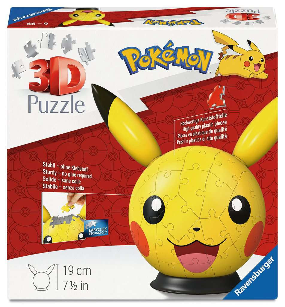 3D Puzzel 72 stukjes - Pikachu met oren