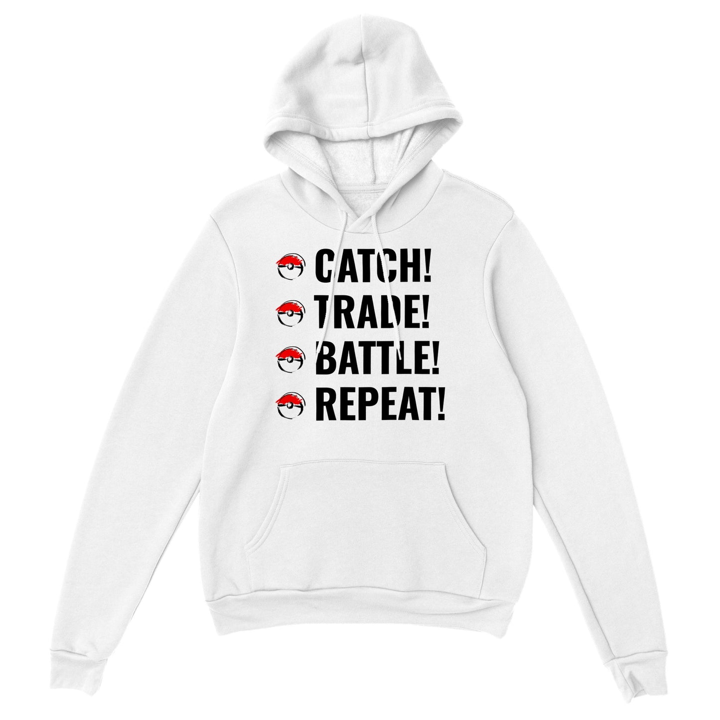 Pokémon Catch Trade Battle Repeat uniseks hoodie LARGE