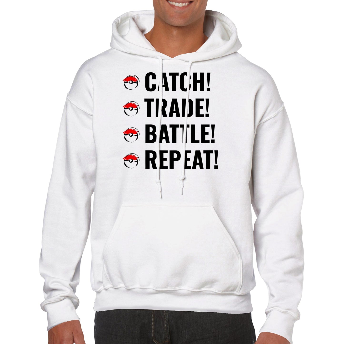 Pokémon Catch Trade Battle Repeat uniseks hoodie XL