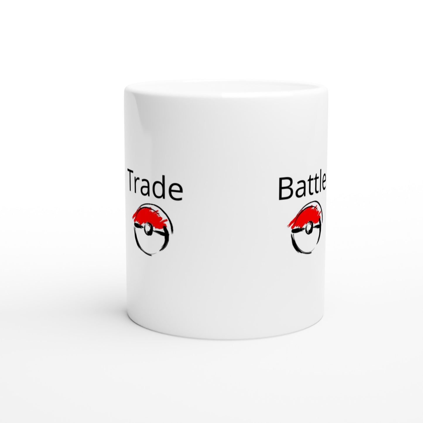 Catch Trade Battle Repeat Witte keramische mok