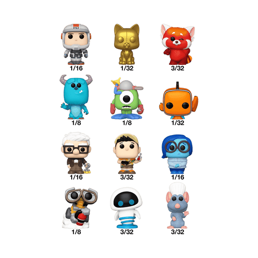 Funko Bitty Pop! Pixar mini-figuurtjes: Buzz Lightyear, Sully, Mike, WALL-E, EVE en meer