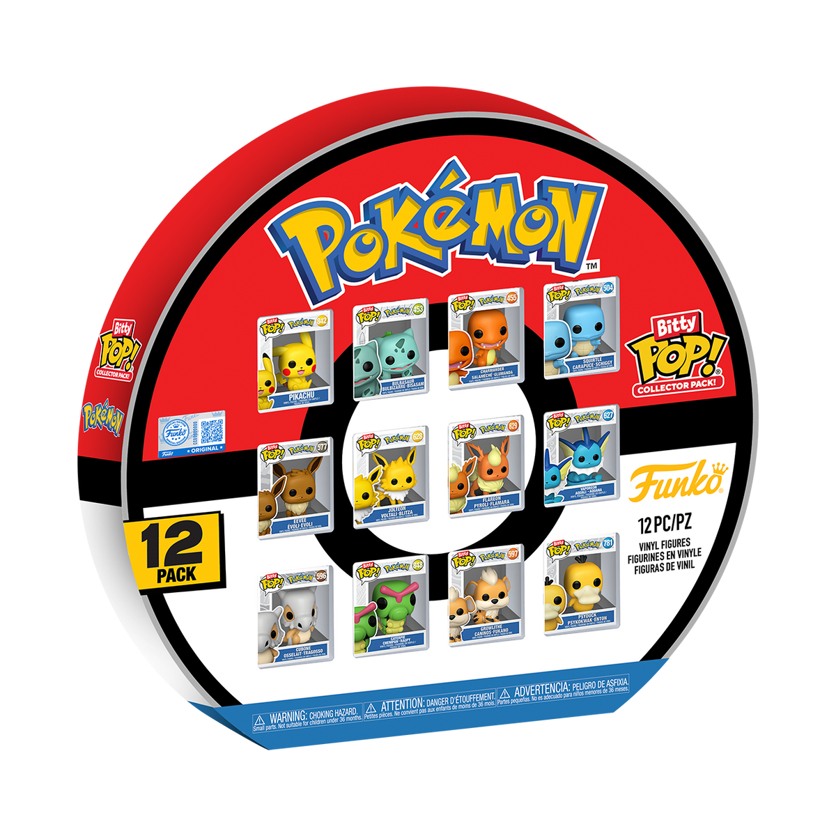 Funko Bitty Pop! Pokémon 12-pack met Pikachu, Bulbasaur, Charmander, Squirtle, Eevee en meer