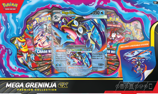 Pokémon TCG Mega Greninja ex Premium Collection, Engelstalige doos met promokaarten en 8 boosterpakjes