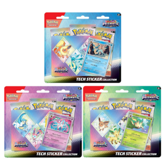 Pokémon TCG Prismatic Evolutions Sticker Collection Preoder - verwachte Release date 17 januari 2025