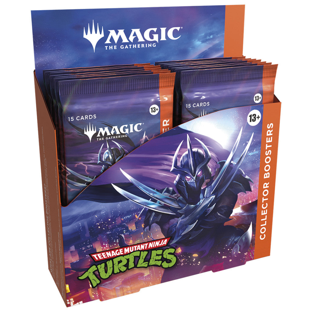 Display met twaalf Magic: The Gathering Teenage Mutant Ninja Turtles Collector Boosters, Engelstalig